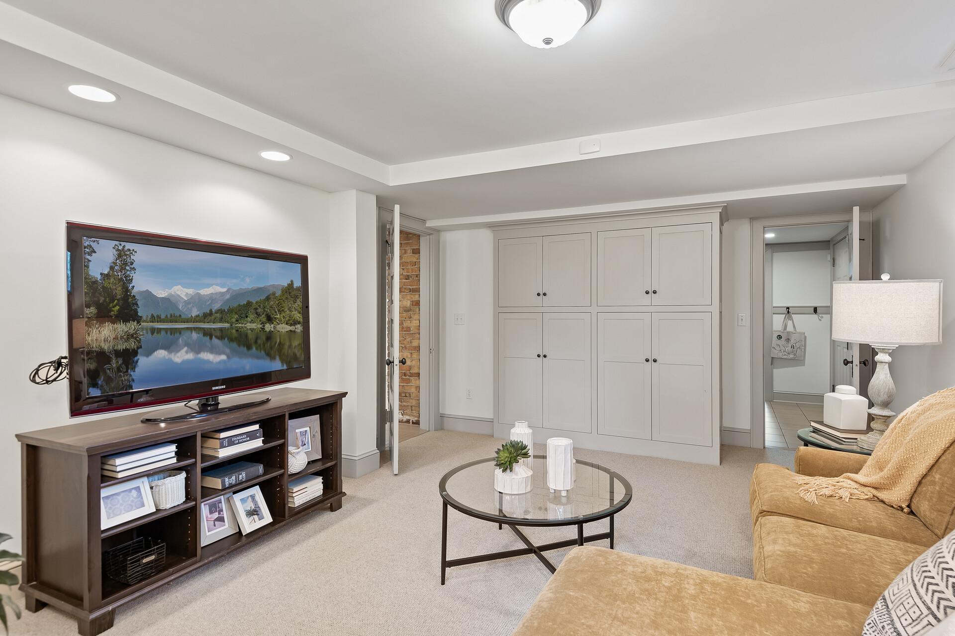 Handy wall of built-ins for additional storage. SO many great built-ins throughout the home!