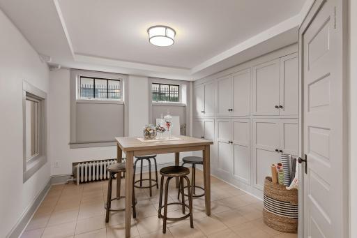 Great craft room with a wealth of built-in storage.