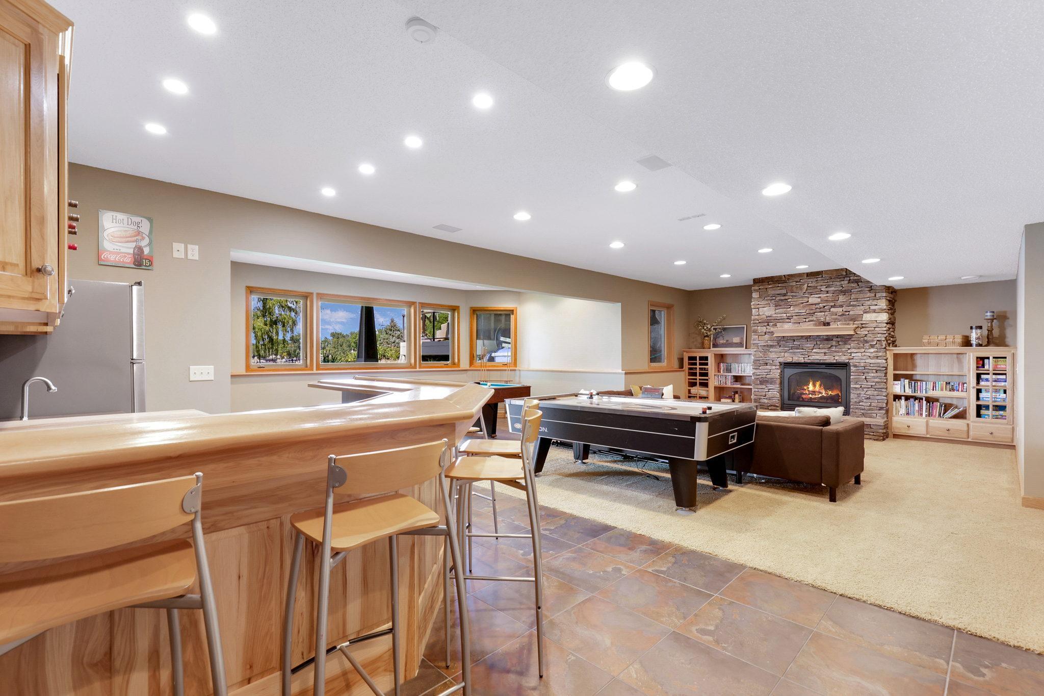 Lower level Family Room and Amusement Area, great open space for entertaining and play