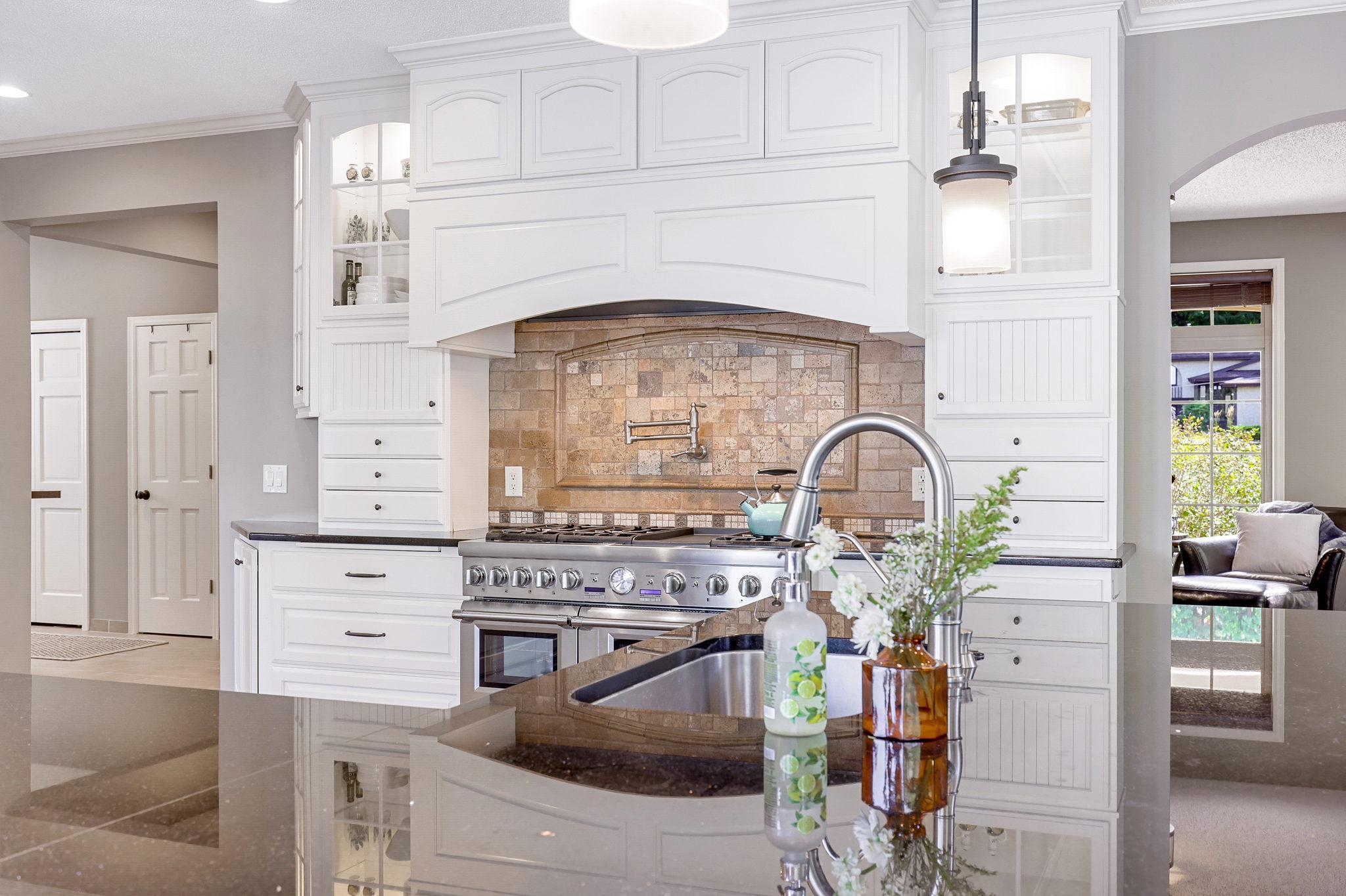 Glass cabinet doors w/ interior accent lighting