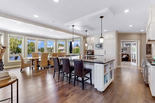 Rustic White Oak hardwood flooring installed throughout the main level living area