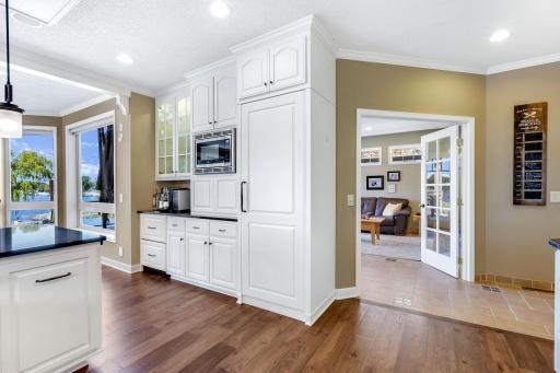 Cabinet paneled refrigerator and refrigerator/ freezer drawers- seamlessly blend into the custom cabinetry