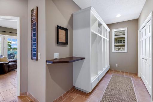 Mudroom offers lockers and additional closet storage
