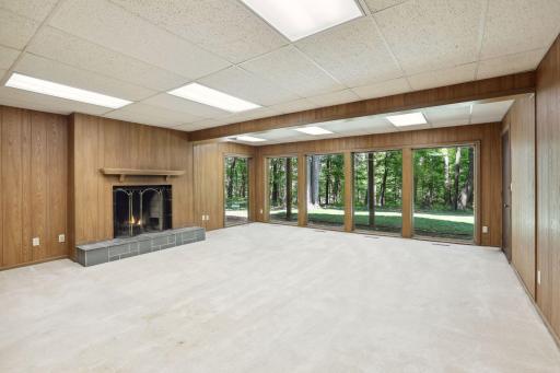 Walkout level amusement room