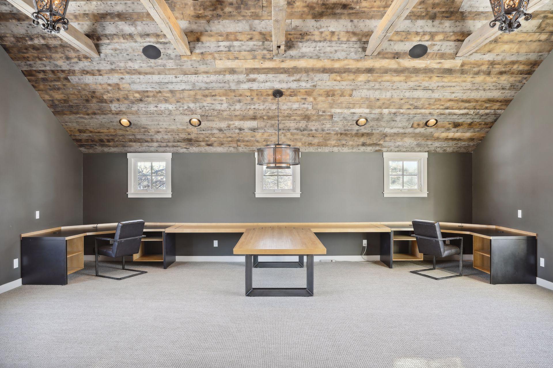 Reclaimed wood from Baldwin, WI create a cozy atmosphere.