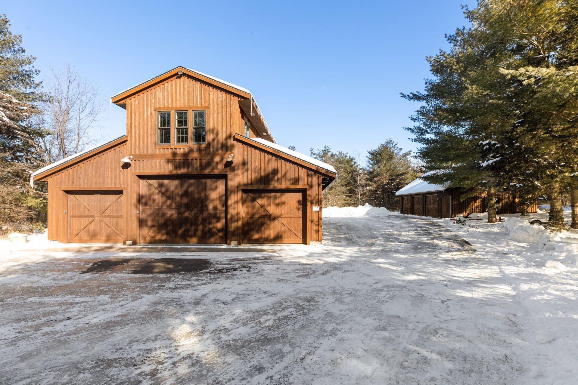 The barn and detached garage.