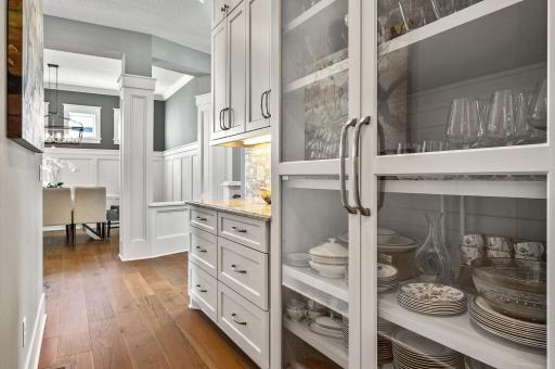 Display your finest dishes in these beautiful cabinets