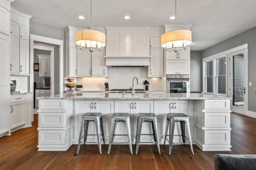 Sit right up for a quick breakfast at your oversized island