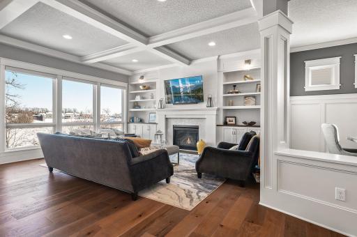 Custom built ins & cabinets take this space to the next level