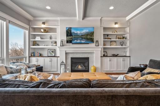 Gas fireplace ready for you as you snuggle up with a blanket watching your favorite show