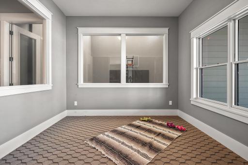 Workout space overlooks your sport court