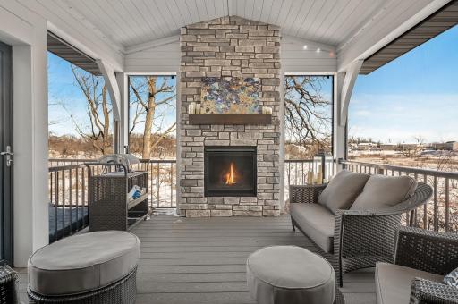 On those chilly fall nights, enjoy the warmth of your fireplace with views of expansive wetlands