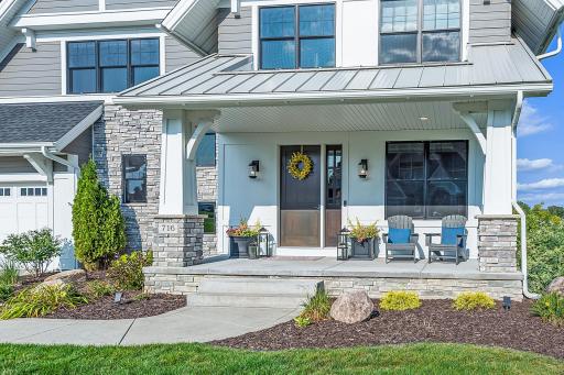 Impressive front porch makes for a great first impression