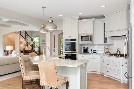 Center island kitchen is one of three dining options.