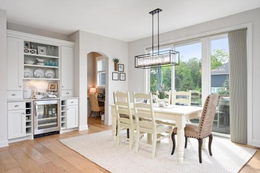 Second informal dining option with door to deck