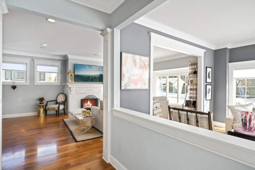 Open floor plan and walnut flooring on the main floor