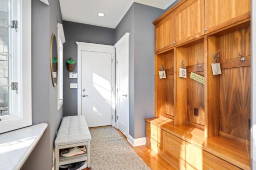 Adjacent mudroom leads to the double garage