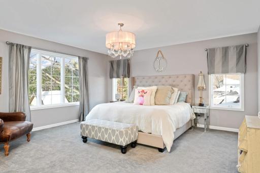 Gorgeous primary suite with west facing window