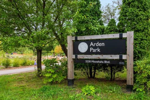 Arden park playground, skating and hockey rinks at the end of the street