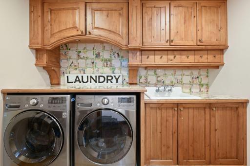 Main Floor Laundry Room - Pine Cabinetry