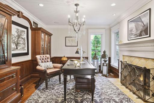 Walnut Cabinetry and Gas Fireplace