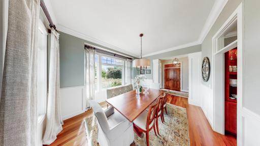 Formal Dining Room (15' x 12') with Brazilian walnut hardwood floors