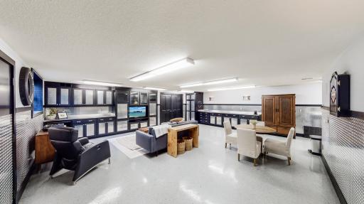 Flex Room with professional epoxied flooring with in-floor radiant heat.