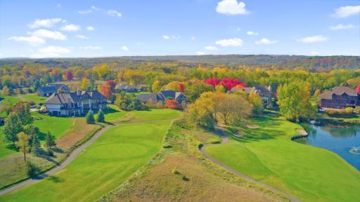 17th & 18th fairways with home on course directly behind
