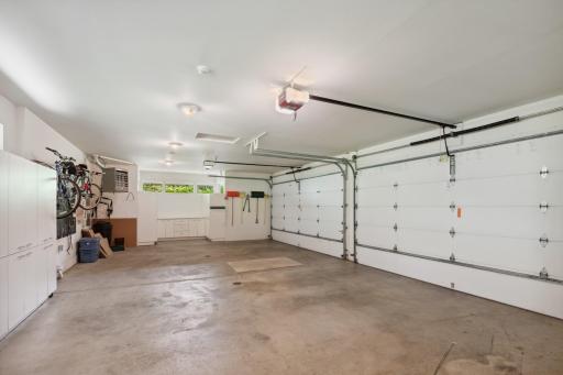 Four stall garage - heated and finished with sheetrock.