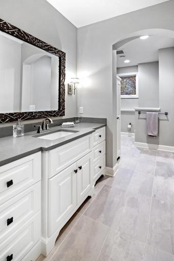 Lower level 3/4 bath adjacent to the 5th bedroom