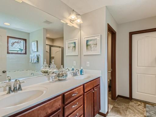 Photo for 12422 Alamo Street NE, Blaine, MN 55449 - Listing #6267681 2nd Floor Primary Bathroom - double sink.