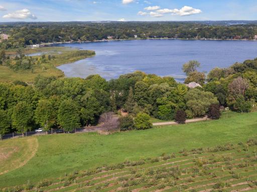 The back of the property is the lake on a cul de sac and the front is the Landscape Arboretum