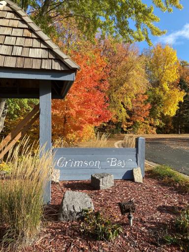 Entrance to Crimson Bay an exclusive development of 6 homes all on Lake Minnewashta also surrounded by MN landscape Arboretum property