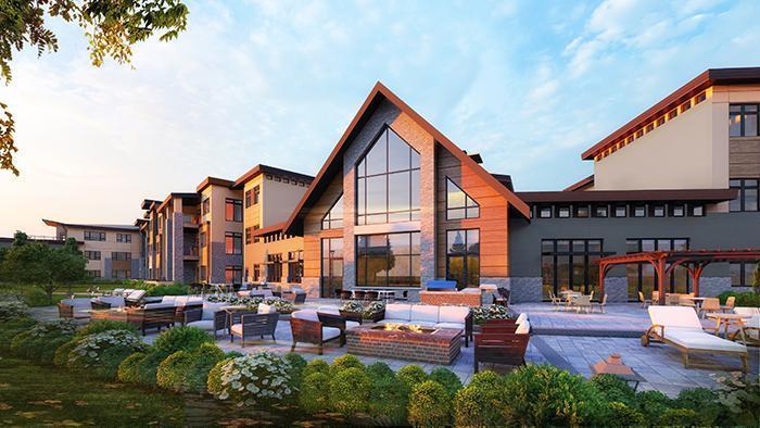 Rendering of Our Club Room Patio at Hill Farm Condominiums