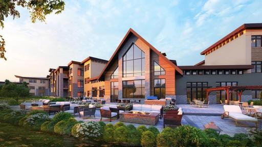 Rendering of Our Club Room Patio at Hill Farm Condominiums