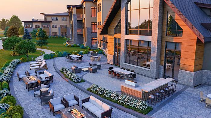 Rendering of Our Club Room Patio at Hill Farm Condominiums