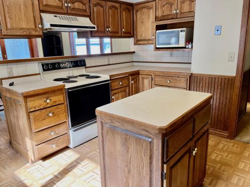 Kitchen with opening to dining room