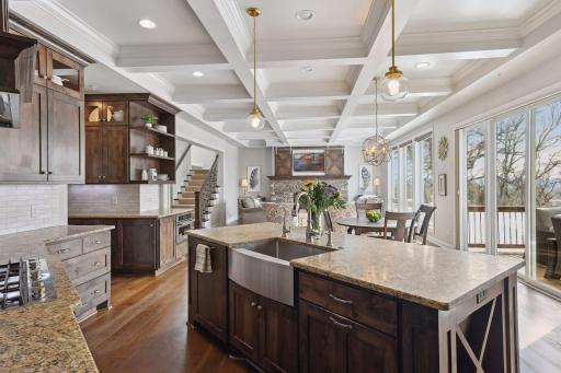 Great views from the center island kitchen w/apron sink