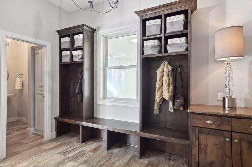 Mud room w/lockers, cabinet, & walk-in closet