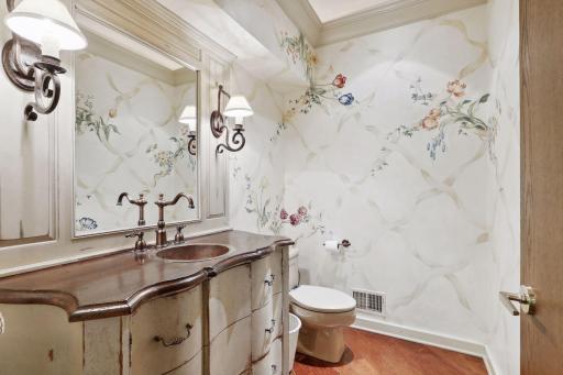 Main Floor Powder Room off of the Kitchen and Garage