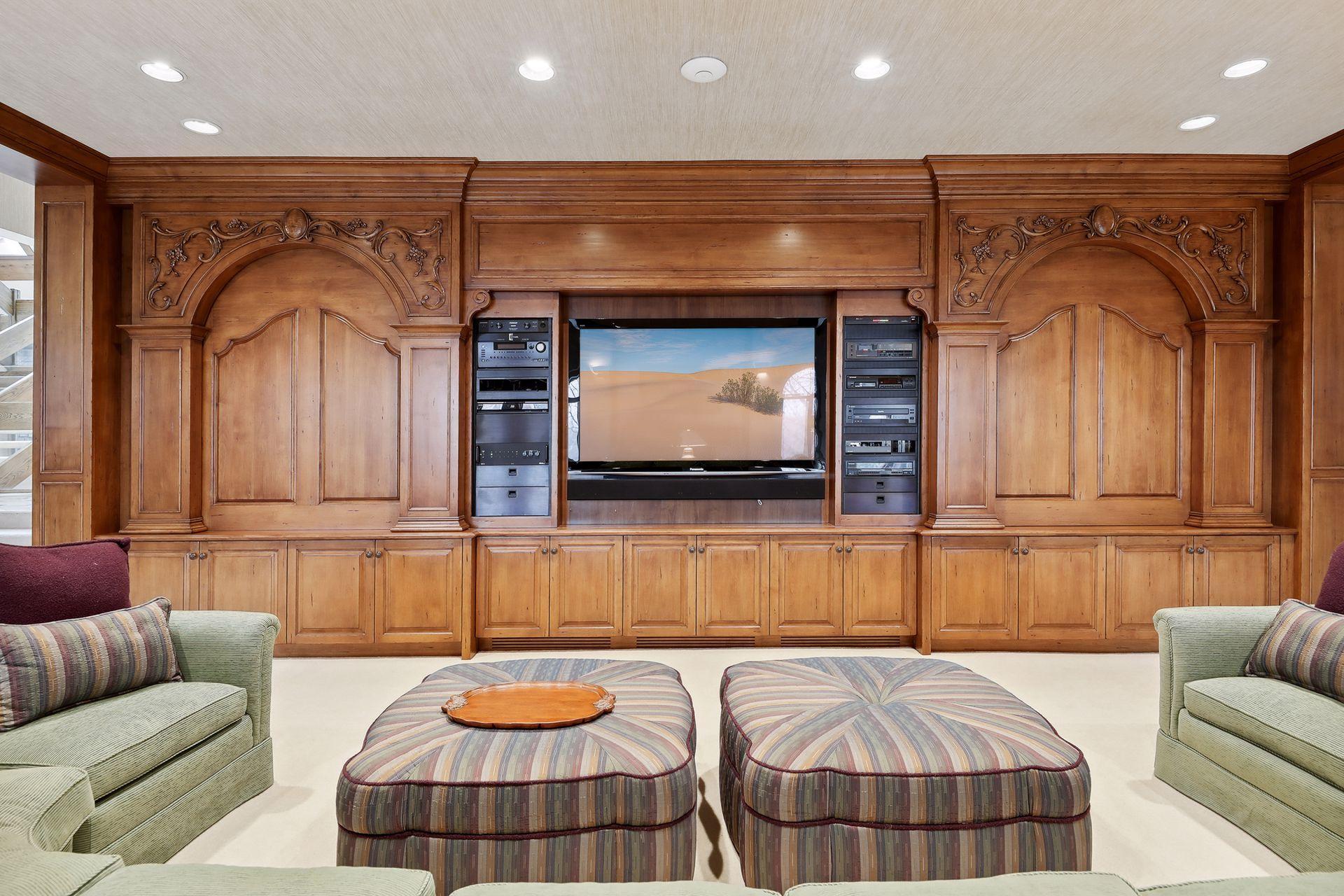 Remote Controlled Media Center Doors and System