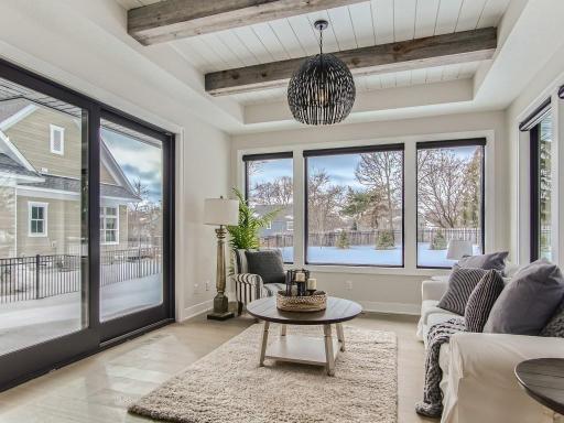Sunroom off of the kitchen and dining area