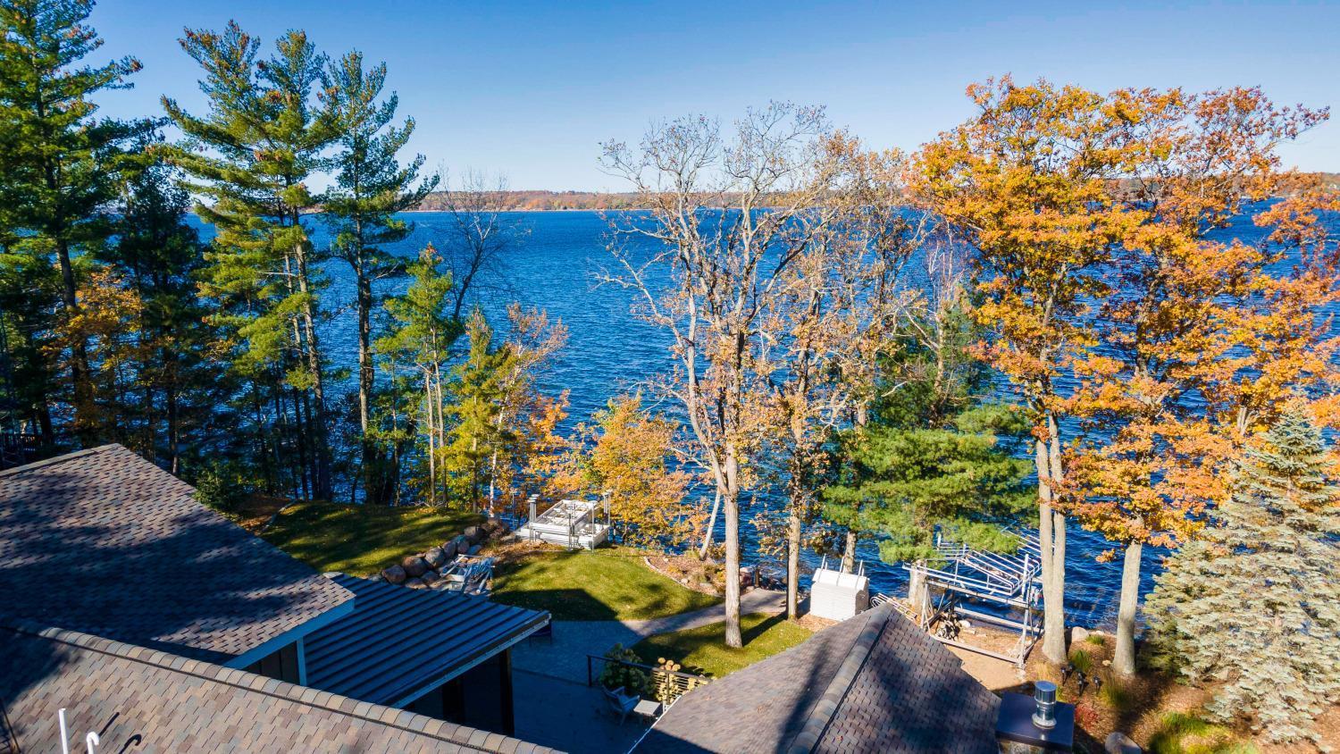 Spectacular views from main house overlooking Lower Whitefish, excellent sand beach!