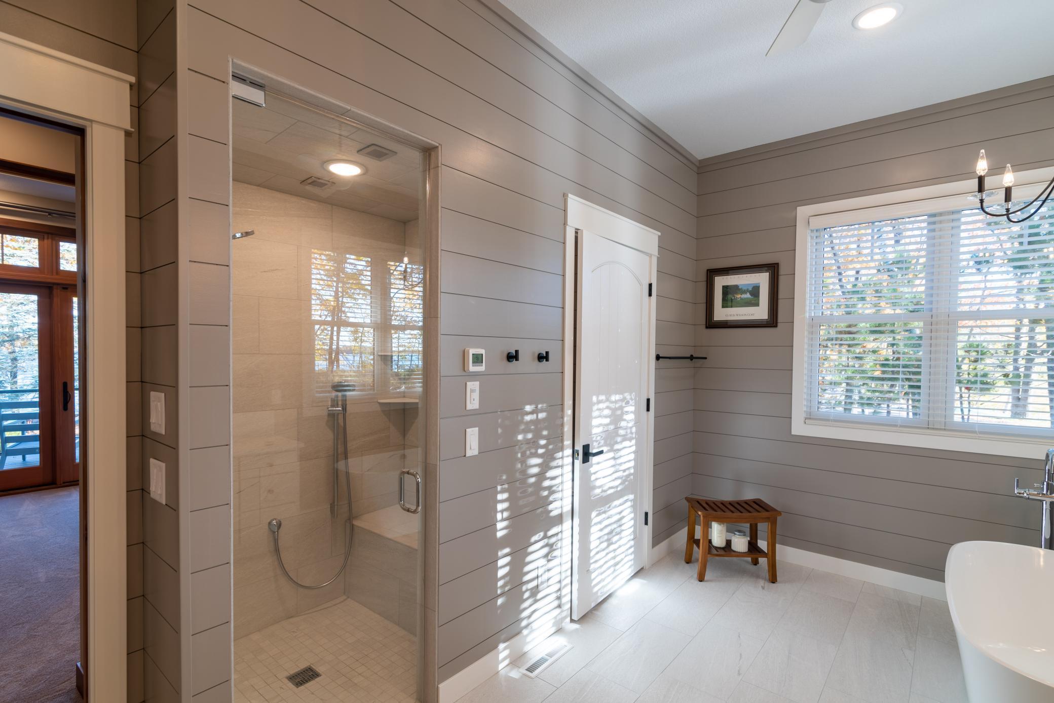 Steam shower in primary suite