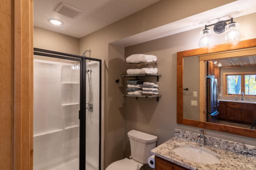 3/4 bathroom on main floor of guest house