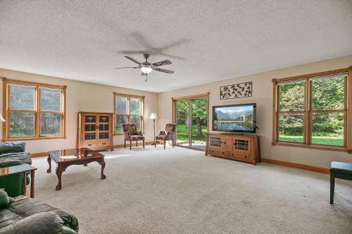 Great room with walkout patio