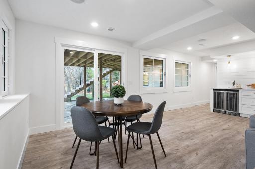Lower level walkout eating area and game table