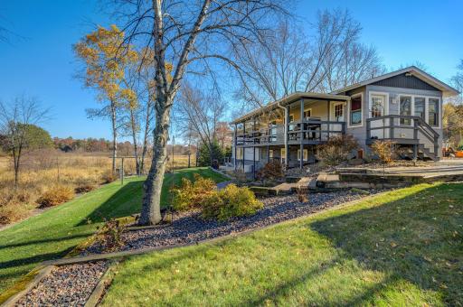 covered porch overlooking creek and abundant wildlife
