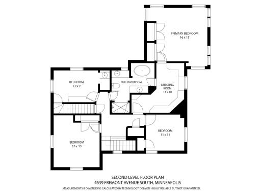 4639 Fremont Ave S - Second Level Floor Plan