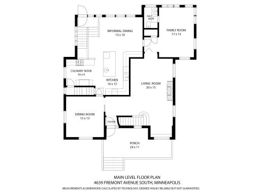 4639 Fremont Ave S - Main Level Floor Plan